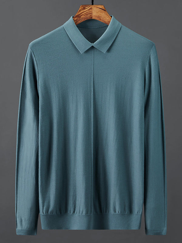 Lapel Close-Fitting Wear With Spring And Autumn Cardigan Bottoming Sweater Men Puce Buckeye