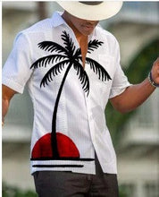3D Summer Casual Printed Hawaiian Shirt Men Vacation Seaside Wear Puce Buckeye