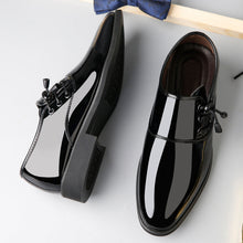 Trending Italian Patent Leather Shoes For Men Business Shoe Lace Up Oxfords Plus Size Male Wedding Party Shoes Men Black Leather Puce Buckeye