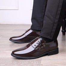 Trending Italian Patent Leather Shoes For Men Business Shoe Lace Up Oxfords Plus Size Male Wedding Party Shoes Men Black Leather Puce Buckeye