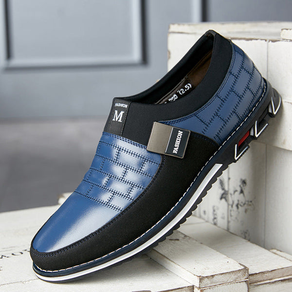 Large Size Leather Shoes Men New Casual Leather Shoes Men Puce Buckeye