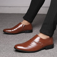 Casual pointed toe shoes men leather shoes men Puce Buckeye