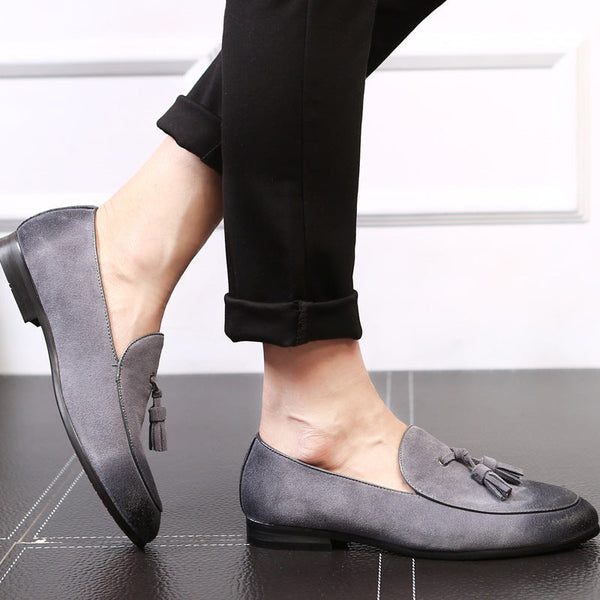 Pea shoes leather shoes for men Puce Buckeye