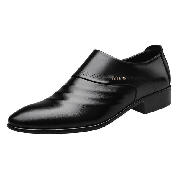 Casual pointed toe shoes men leather shoes men Puce Buckeye