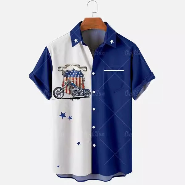 3D Summer Casual Printed Hawaiian Shirt Men Vacation Seaside Wear Puce Buckeye