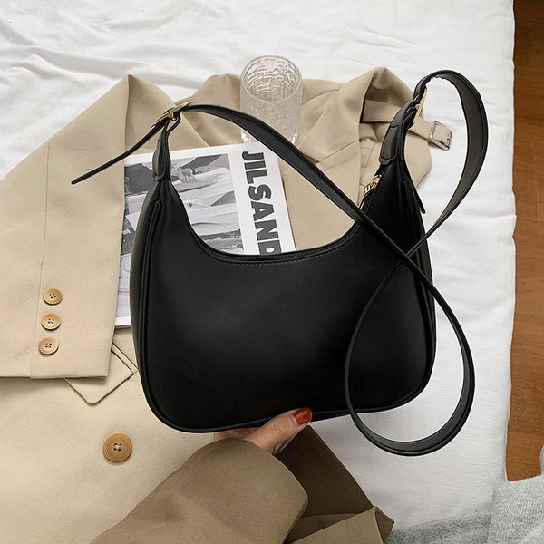 Retro Handbags Underarm Handbags Simple Fashion Handbags Shoulder Messenger Dumpling Bag Puce Buckeye