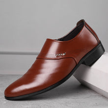 Casual pointed toe shoes men leather shoes men Puce Buckeye