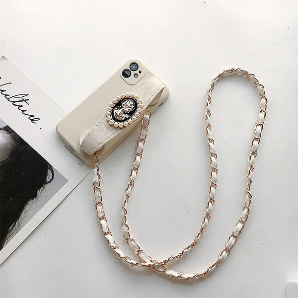 Wrist Strap Crossbody Chain Protective Case For Mobile Phones Puce Buckeye