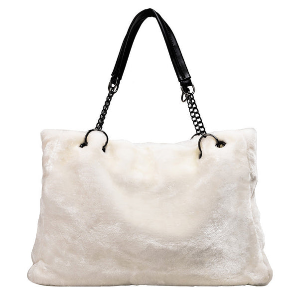 Plush Handbags Handbags Europe And America Puce Buckeye
