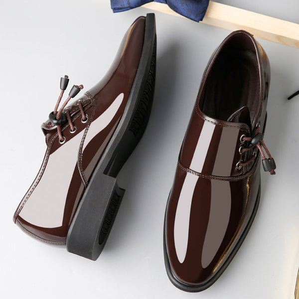 Trending Italian Patent Leather Shoes For Men Business Shoe Lace Up Oxfords Plus Size Male Wedding Party Shoes Men Black Leather Puce Buckeye