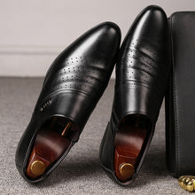 Casual pointed toe shoes men leather shoes men Puce Buckeye