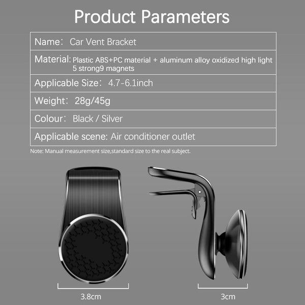 Magnetic Car Phone Holder Air Vent Magnet Mount Smartphone Phone Holder Car Rotation Bracket Puce Buckeye