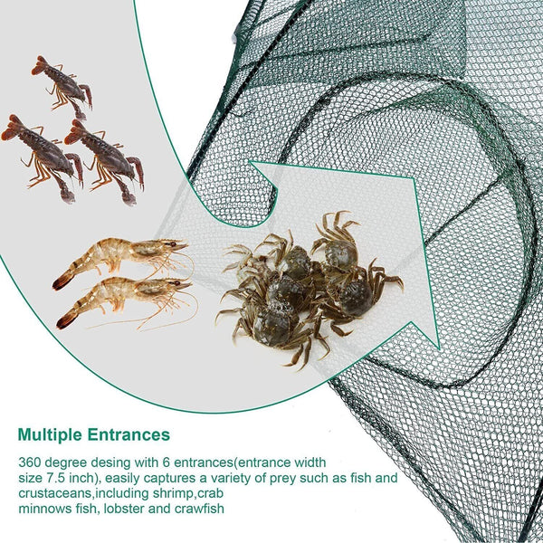 Fishing Bait Trap Crab Net Crawdad Shrimp Cast Dip Cage Fish Minnow Puce Gaia