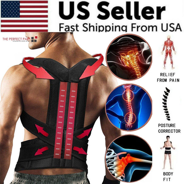 Adjustable Posture Corrector Low Back Support Shoulder Brace Belt For Puce Gaia