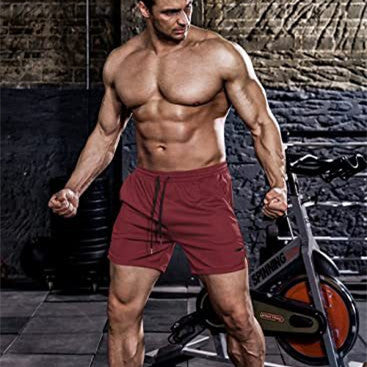 Running Training Mesh Color Matching Fitness Shorts Men Puce Buckeye