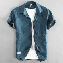 Casual Loose Lapels Outer Wear Half Sleeve Top For Men Puce Buckeye