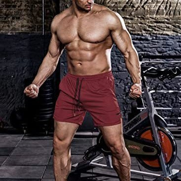 Running Training Mesh Color Matching Fitness Shorts Men Puce Buckeye