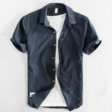 Casual Loose Lapels Outer Wear Half Sleeve Top For Men Puce Buckeye