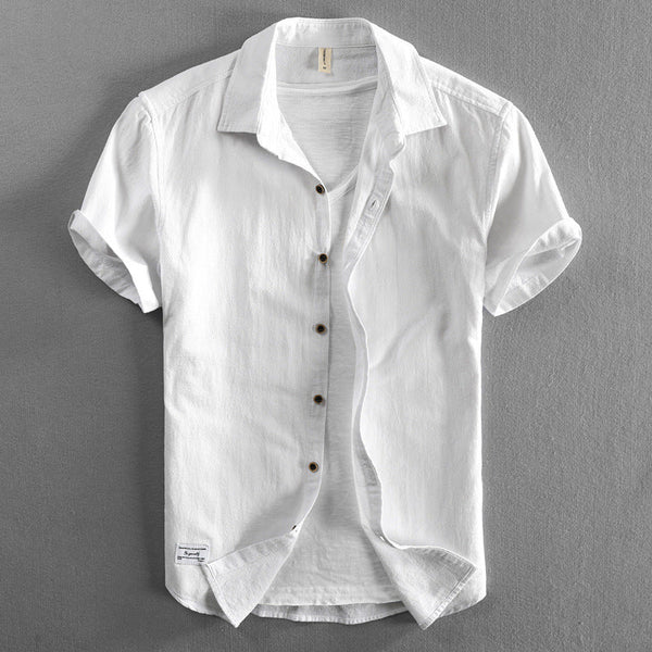 Casual Loose Lapels Outer Wear Half Sleeve Top For Men Puce Buckeye