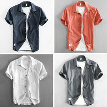 Casual Loose Lapels Outer Wear Half Sleeve Top For Men Puce Buckeye